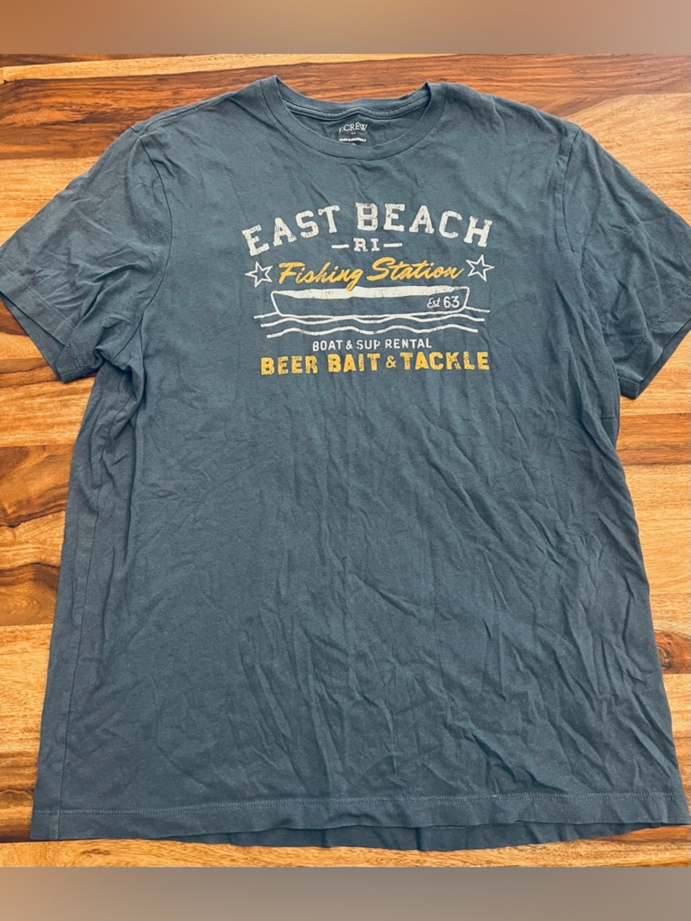 J. Crew Men’s East Beach Fishing Station Graphic T-Shirt - Slate Blue